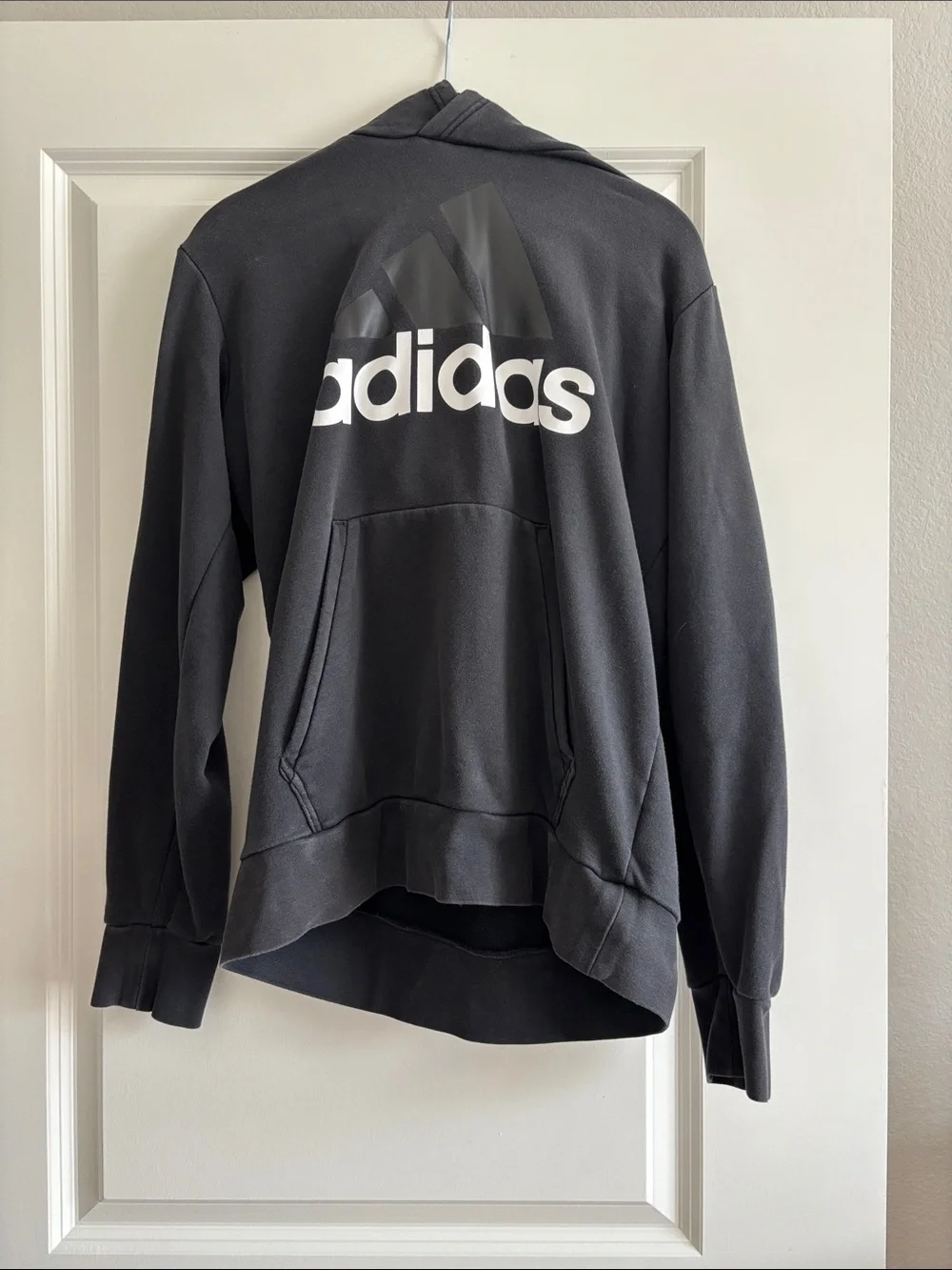 adidas Black Hoodie with White Logo - Women's Pullover